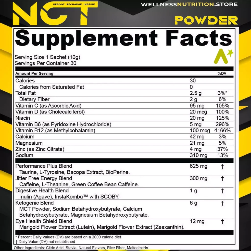 NortheStar's NCT Powder: Supplement Facts