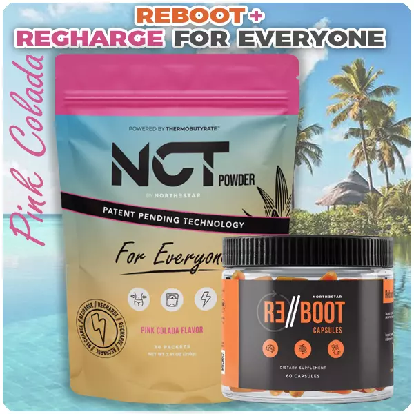 NCT Reboot plus Recharge for Everyone with Pink Colada flavor