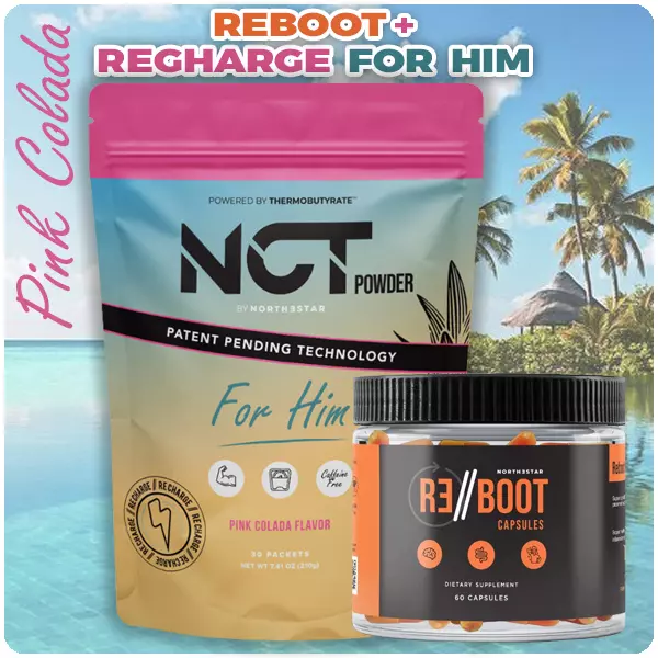 NCT Reboot plus Recharge for Him with Pink Colada flavor