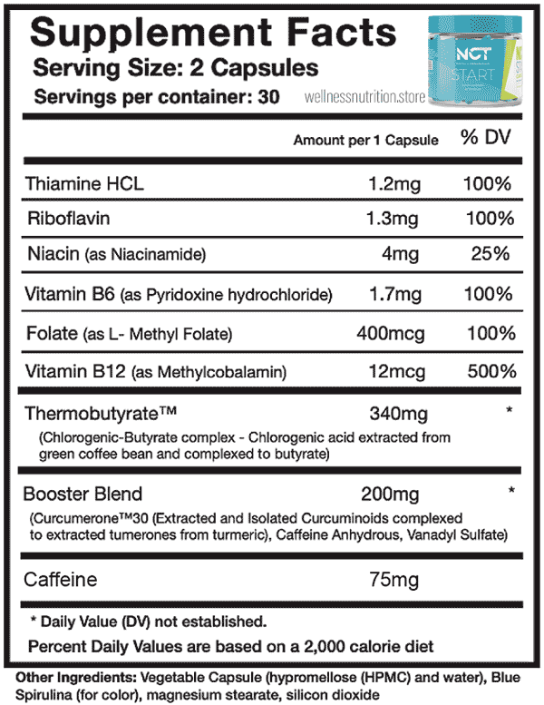 Ingredients of NCT Start by NortheStar